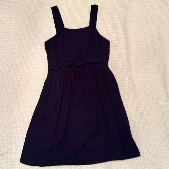 LOFT Dresses & Skirts - LOFT | Navy Blue Sun Dress with front tie design | size 2